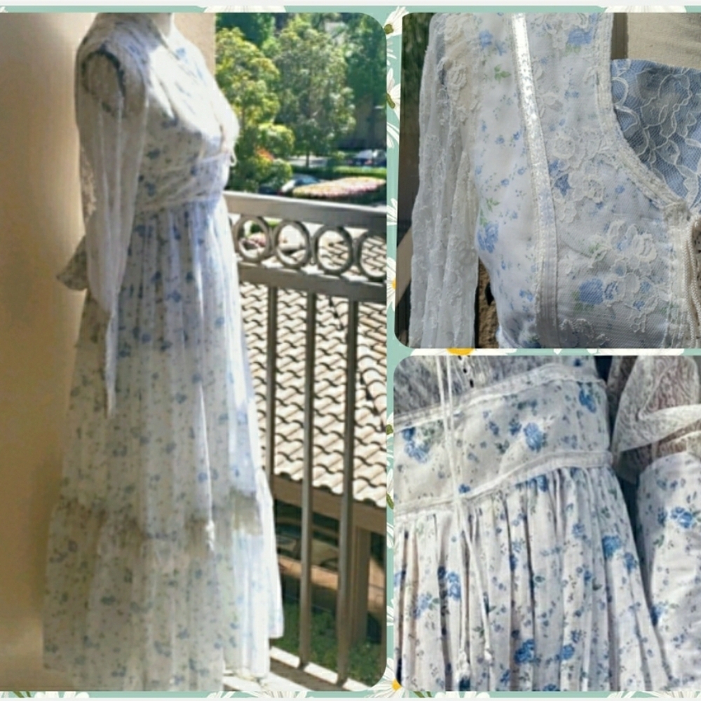 SOLD AMAZING Prairie cottage core dress 1970's